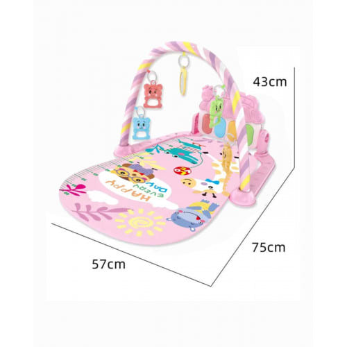 Tapis musical d'éveil et d'activité piano pour bébé rose